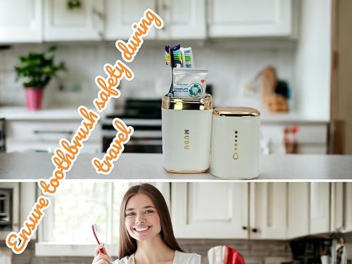 Miniatura 4 de Caja organizadora portátil para cepillos de dientes y pasta de dientes, soporte para kit dental de viaje con estuche de almacenamiento de pasta de