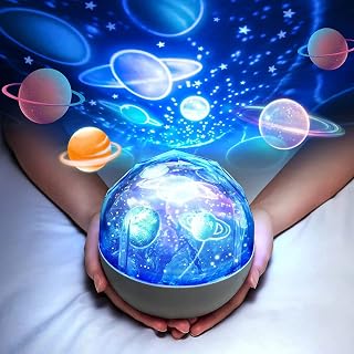 LIANLI Solar System Projector Night Light for Kids, 360°Rotating + 5 Films Kids Night Light Projector, Space Decor Light Projector for Kids Room, Planets Star Projector Planetarium Projector Lamp（R标店铺