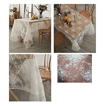 Amazon｜レーステーブルクロス ホワイトテーブルクロス