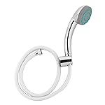 Hindware F160026CP Single Flow Hand Shower with 1 m PVC Tube and Wall Hook (Chrome)