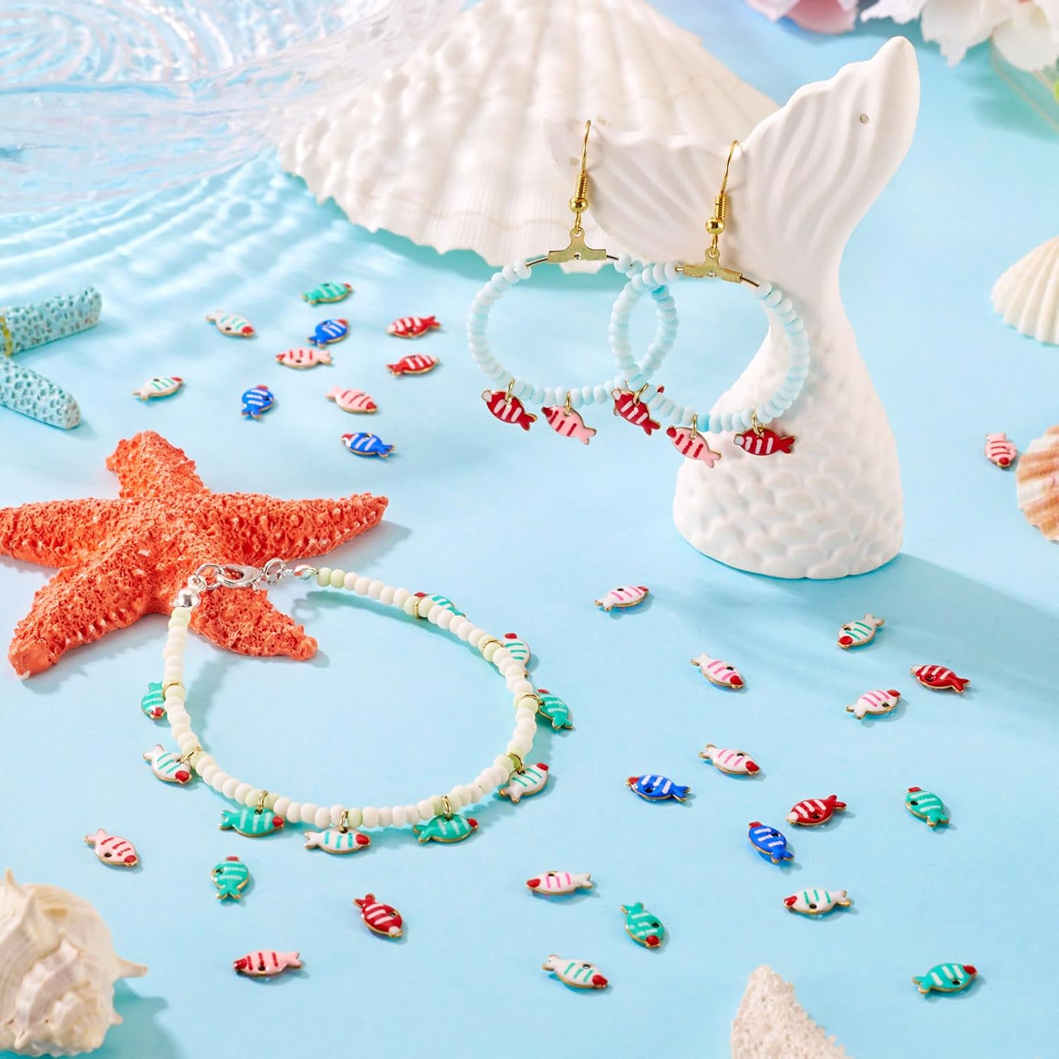 Craftdady 30Pcs Enamel Fish Charms Golden Ocean Fish Charm Colorful Stainless Steel Marine Life Sea Animals Charms for DIY Necklace Earrings Bracelets Crafts Jewelry Making, 6 Colors - Image 4