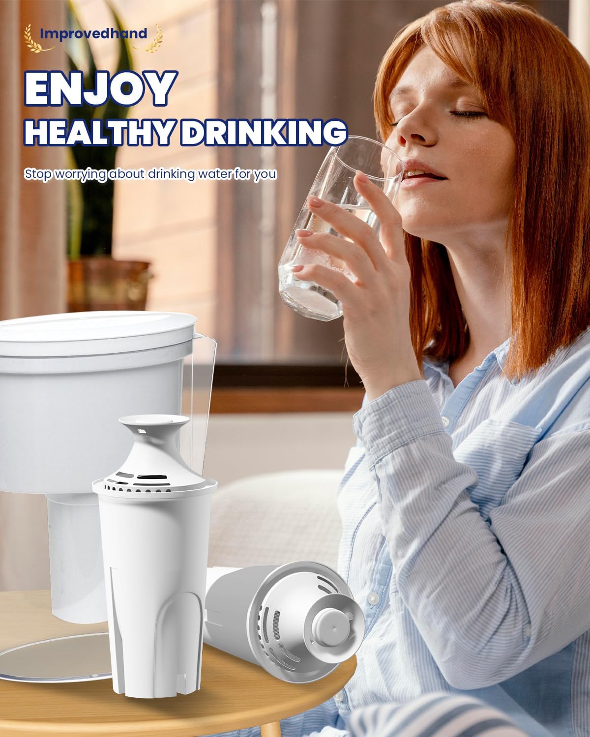 Improvedhand Water Filter Replacement Compatible with Water Pitchers and Dispensers, OB03, Classic 35557, Mavea 107007 and More, Pack of 6 - Image 9