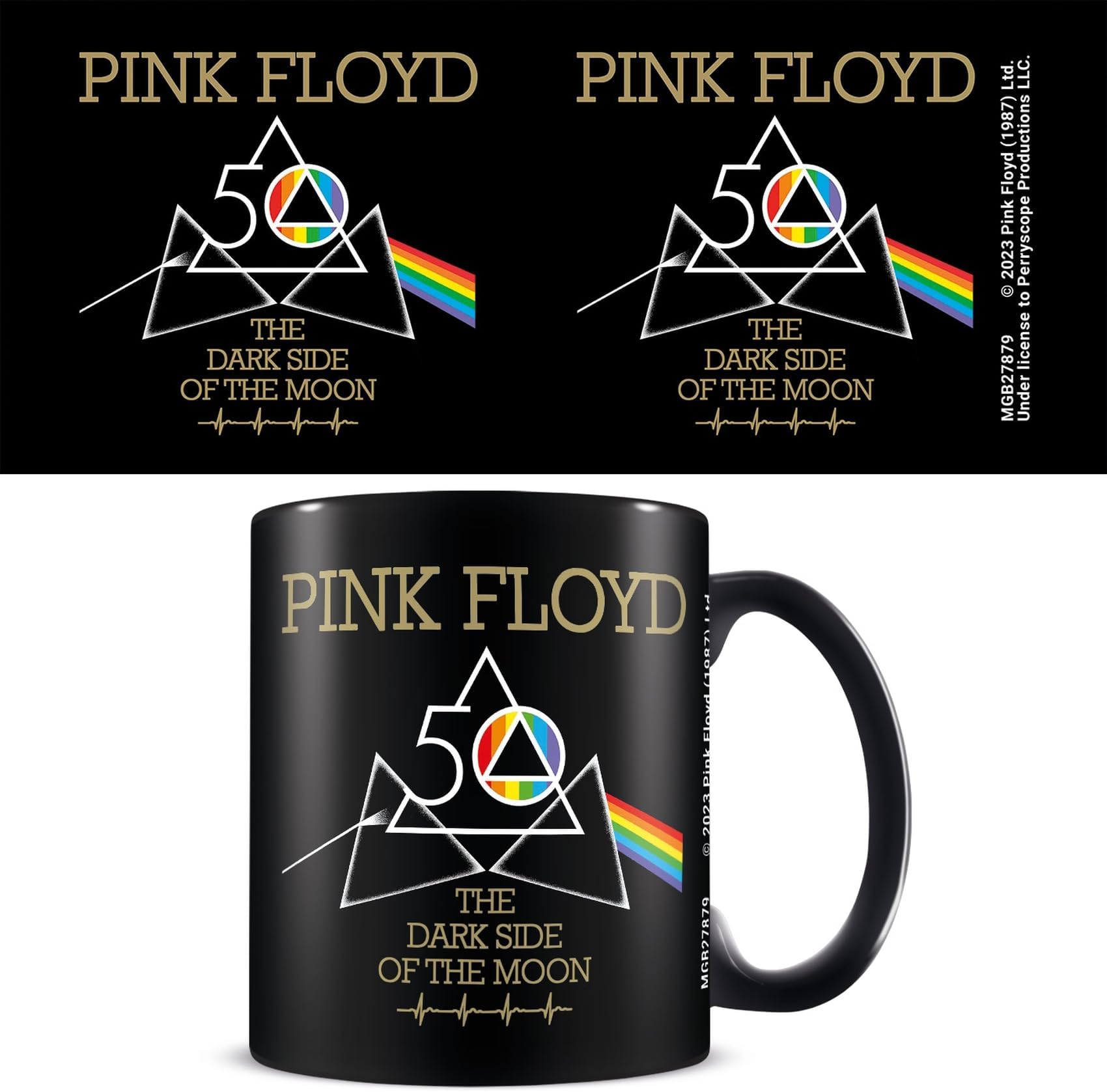Pink Floyd Mug (Dark Side 50th Anniversary Design) 11oz Ceramic Coffee Mug, Cups and Coffee Mugs for Men, Mugs for Women - Official Merchandise