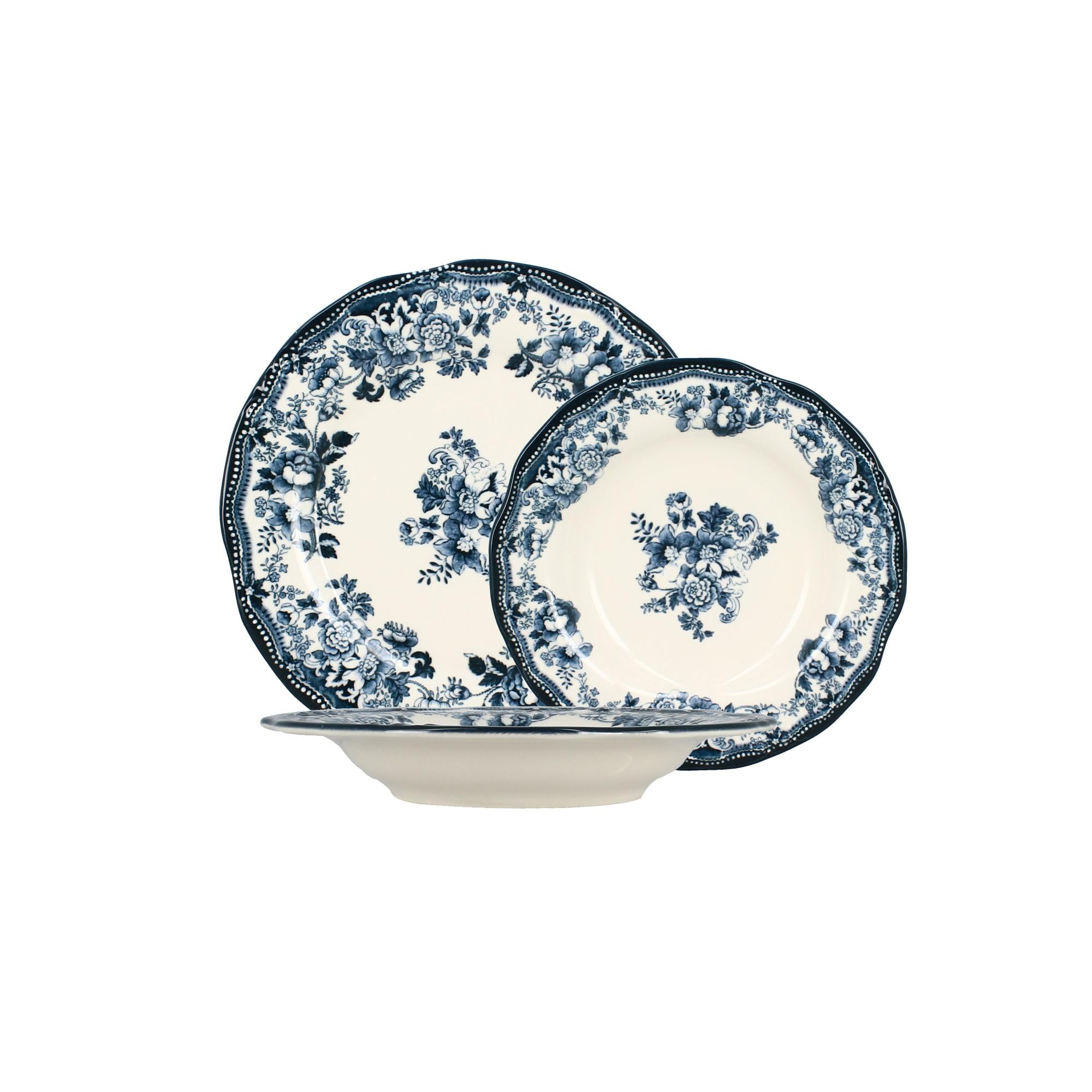 NOVASTYL 2614232 - Juego de 6 platos de postre (porcelana), color azul