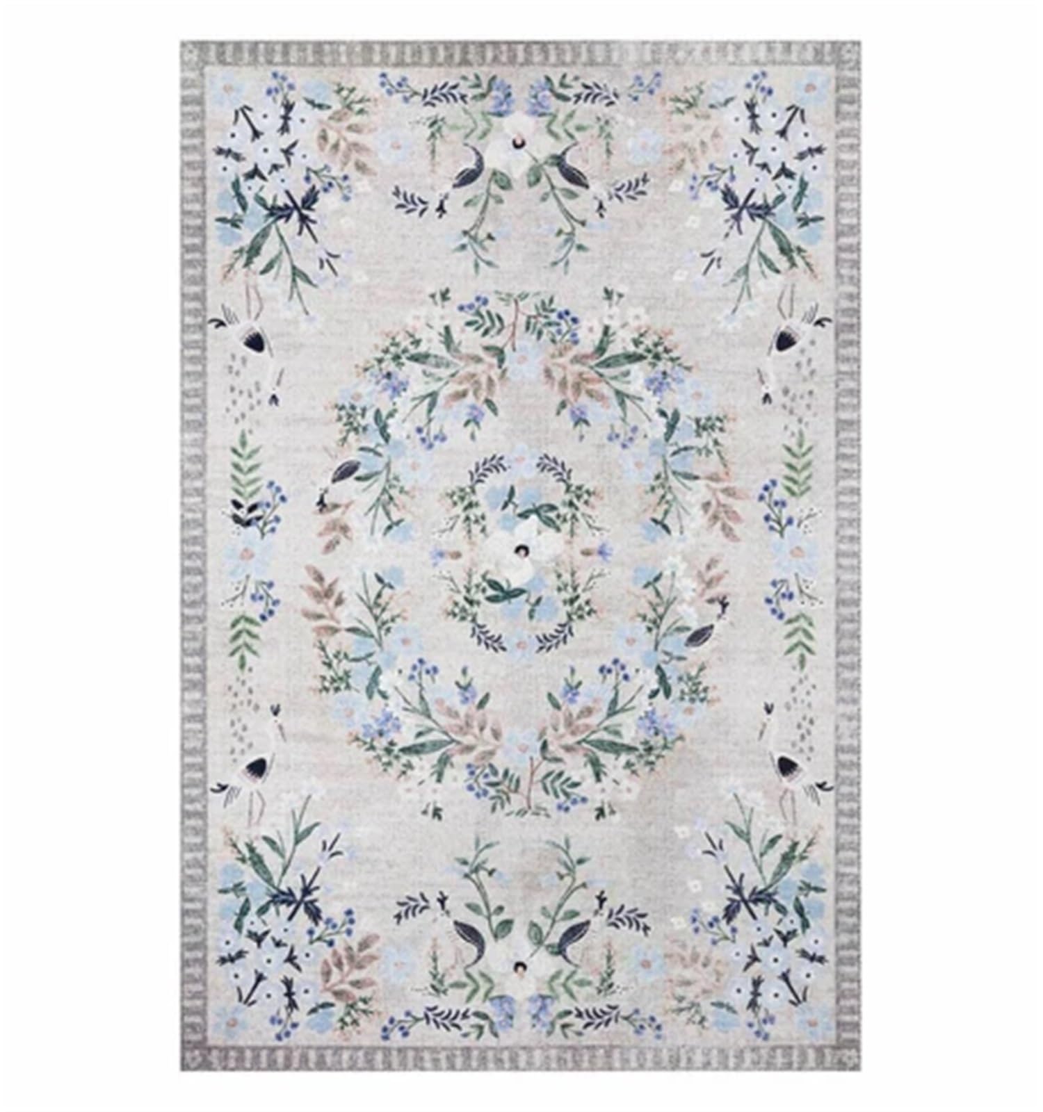 Tapis de salon vintage floral esthétique 140x200cm pour maison chic