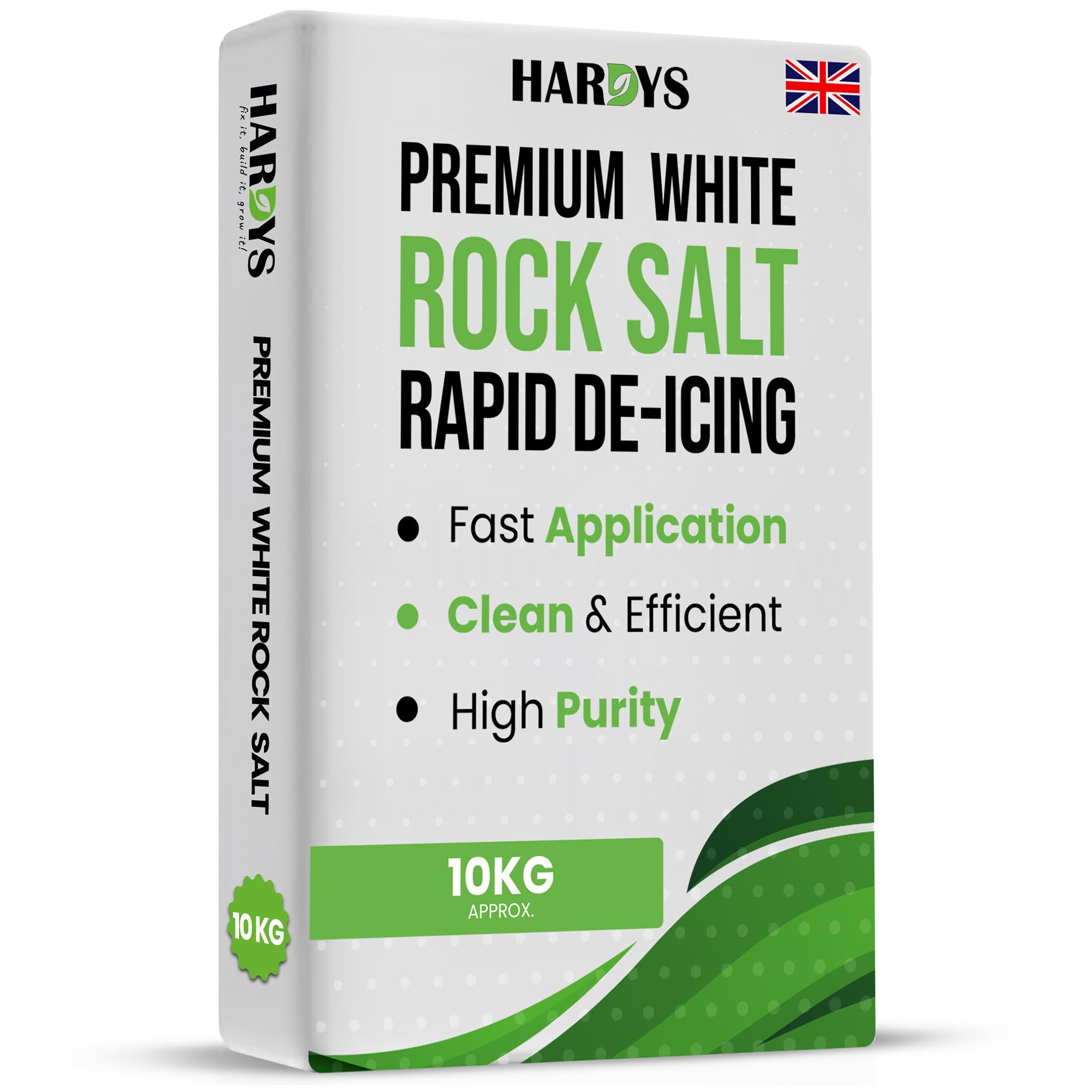 Hardys White Bag Of Grit Rock Salt, 20Kg | Fast-Acting On Ice & Snow, Rock Salt For Weeds, De-Icing Driveway, Path, Road | Pure Deicer With Minimal Residue