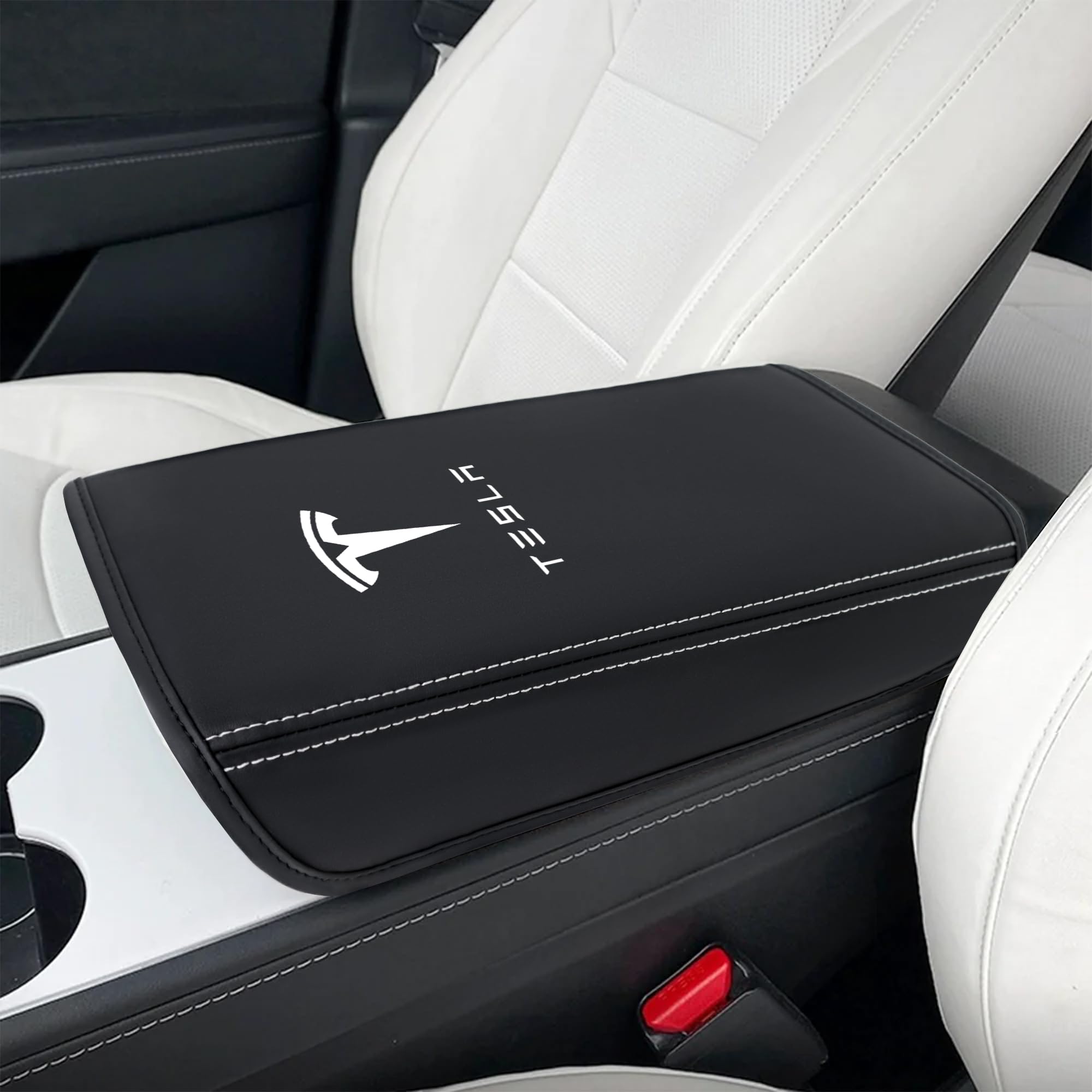 Car Middle Center Console Cover Compatible with Tesla Model 3/ Y 2017-2024 Waterproof Middle Arm Rest Cover,Scratch-Resistant Protector Pad for Tesla 2017-2024 Model 3 Model Y Interior Accessories