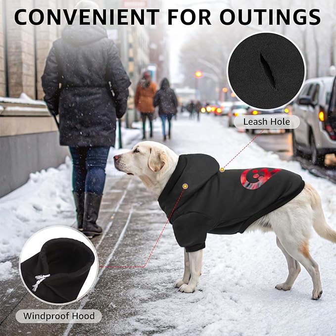 SCENEREAL Suéter para Perro con Agujero para Correa, Estampado Corazón, Talla L miniatura 4