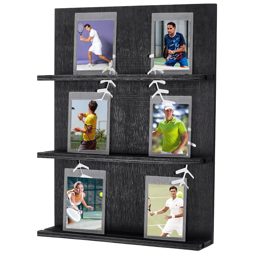 UNICRAFTALE Baseball Trading Cards Shelf 30cm Baseball Cards Displays Stands Black Rectangle Tradings Frame Wall Mount Sports Card Display for Sports Trading Card Collection Gift