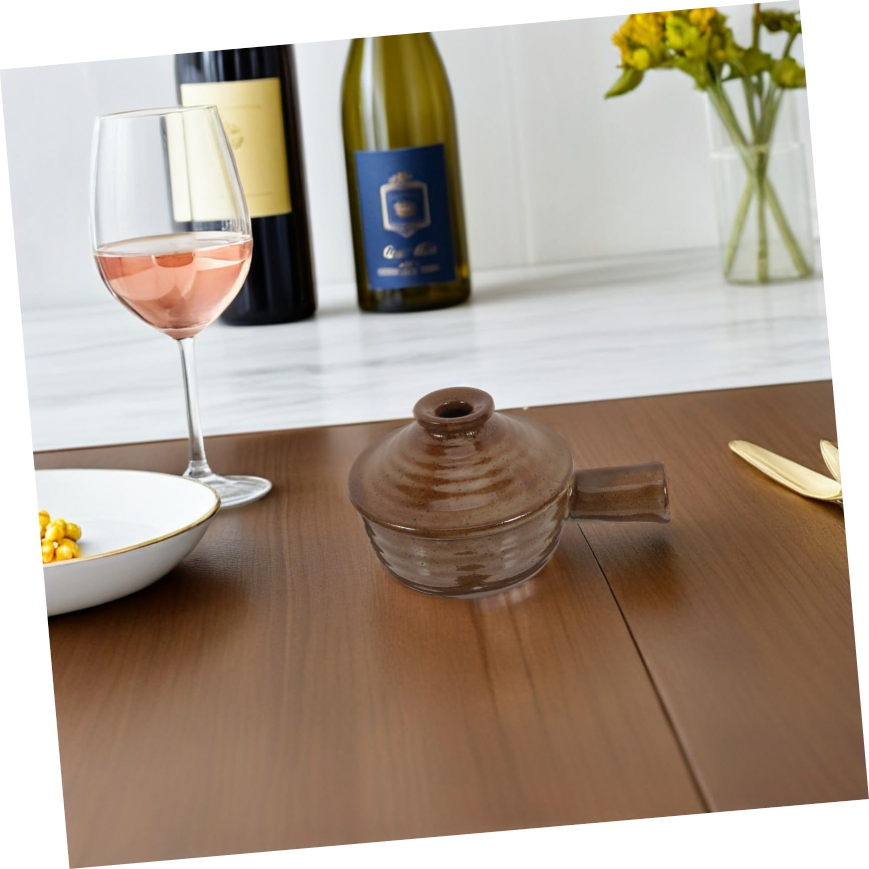 TOYANDONA 2pezzi Casseruola in Terracotta Con Coperchio Pentola Per Stufati in Ceramica Adatta Al Microonde Per Zuppe e Porridge Dimensioni