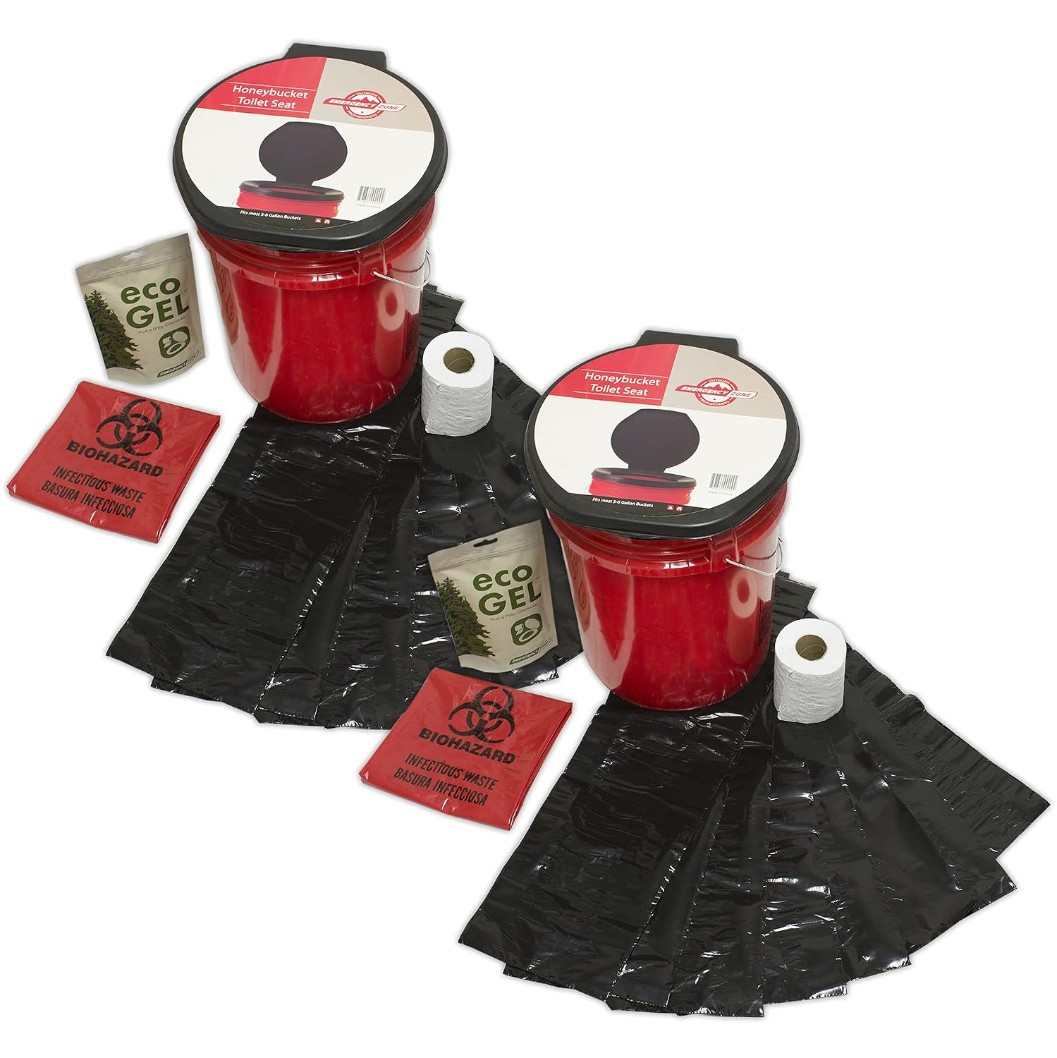 Emergency Zone Honey Bucket Style Toilet Complete Set with Liner and Chemicals. 2 Pack - Review, Price and Buying Guide