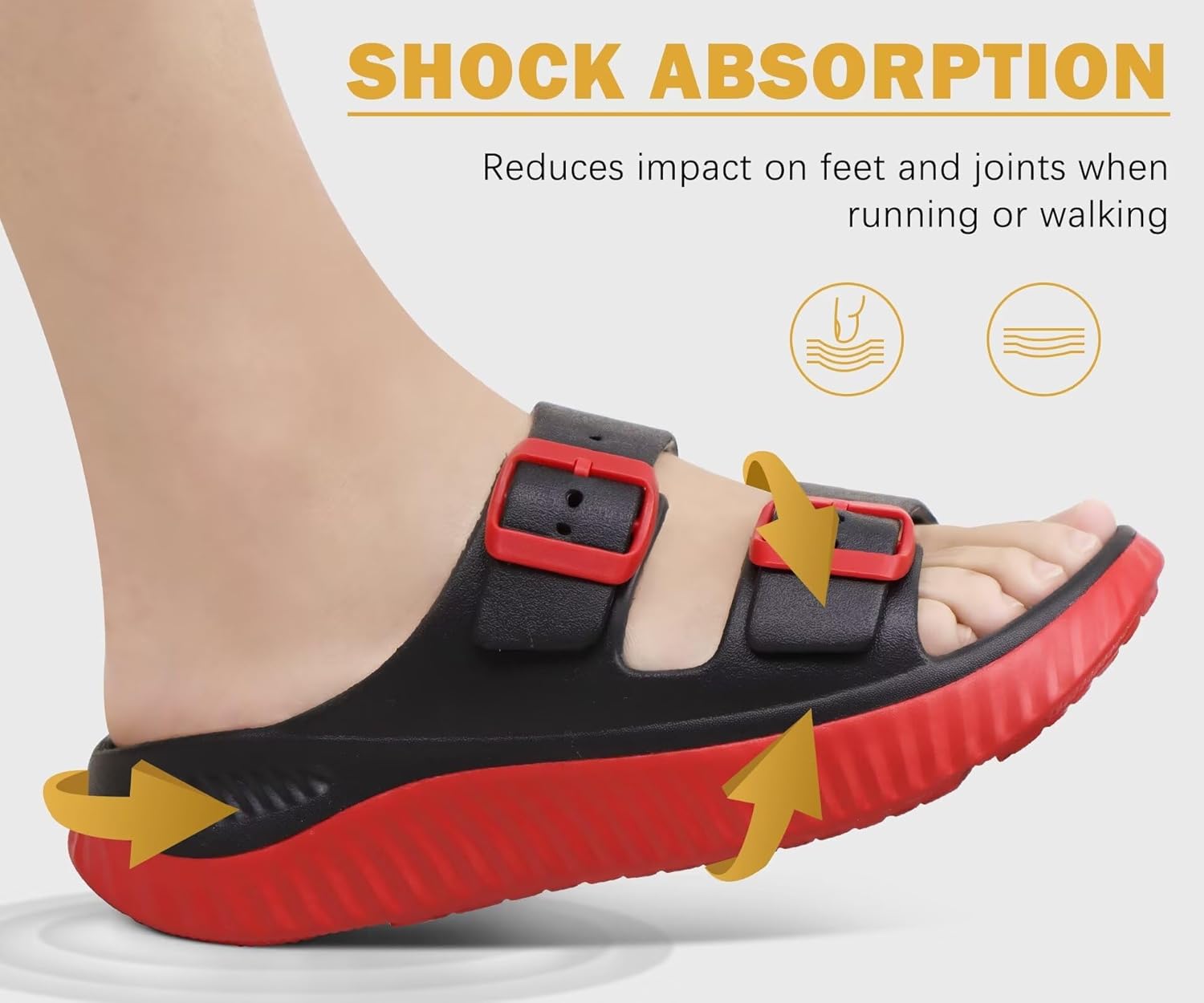 KuaiLu Womens Recovery Sandals With Comfortable Plantar Fasciitis Arch Support, Orthotic Adjustable Thick Cushion Sport Slides Reduces Stress on Feet, Joints & Back Post-Exercise - Image 8