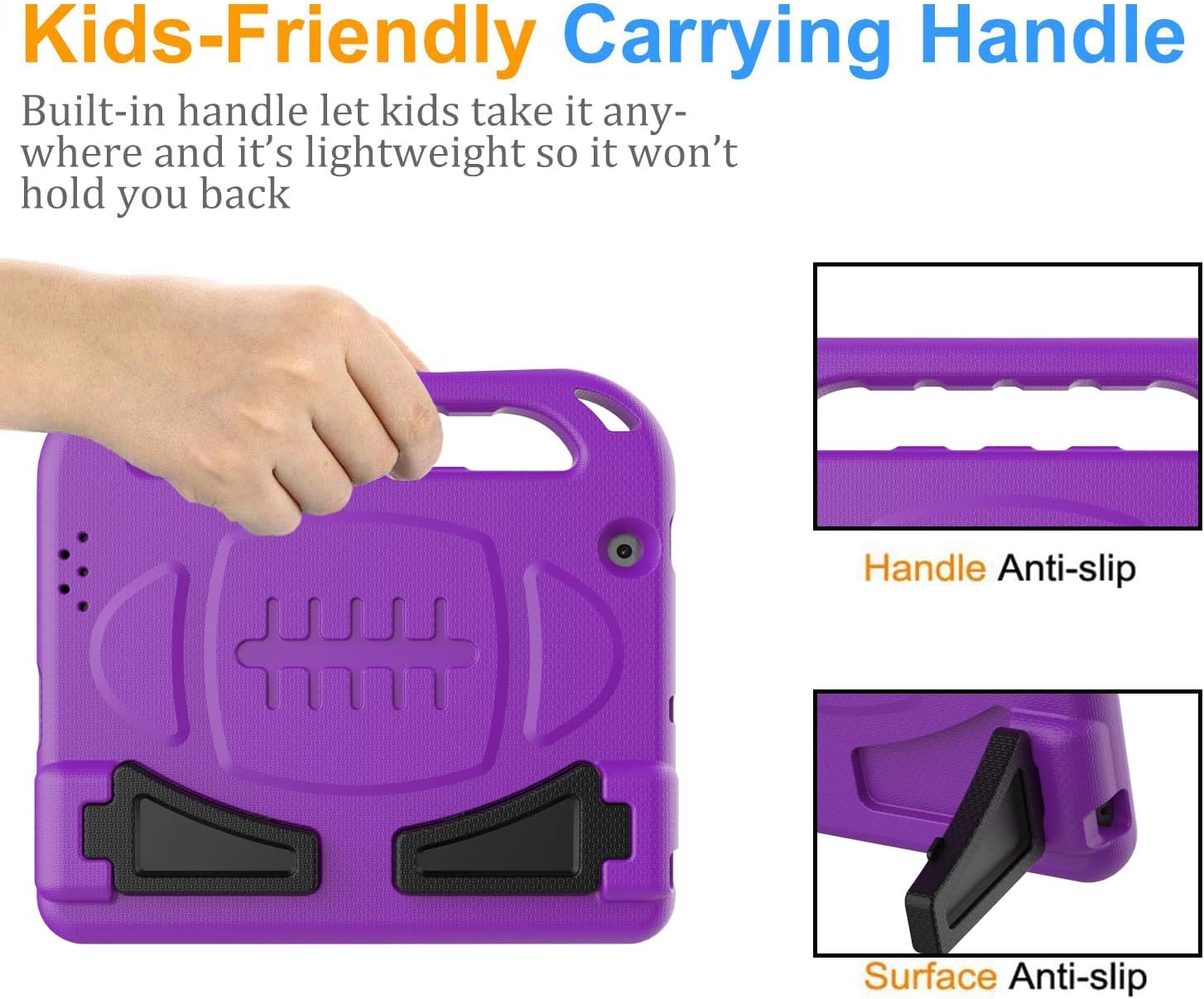 BMOUO Kids Case for iPad 2nd 3rd 4th Generation, iPad 2 3 4 Case - Built-in Screen Protector, Shockproof Convertible Handle Stand Friendly Kids Case for 9.7” iPad 2nd 3rd 4th Generation - Purple