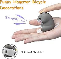 Vista 4 de wonuu - Campana de bicicleta con luz y casco, linda bocina de bicicleta con forma de hamster, decoración de salpicadero, campanas de bicicleta
