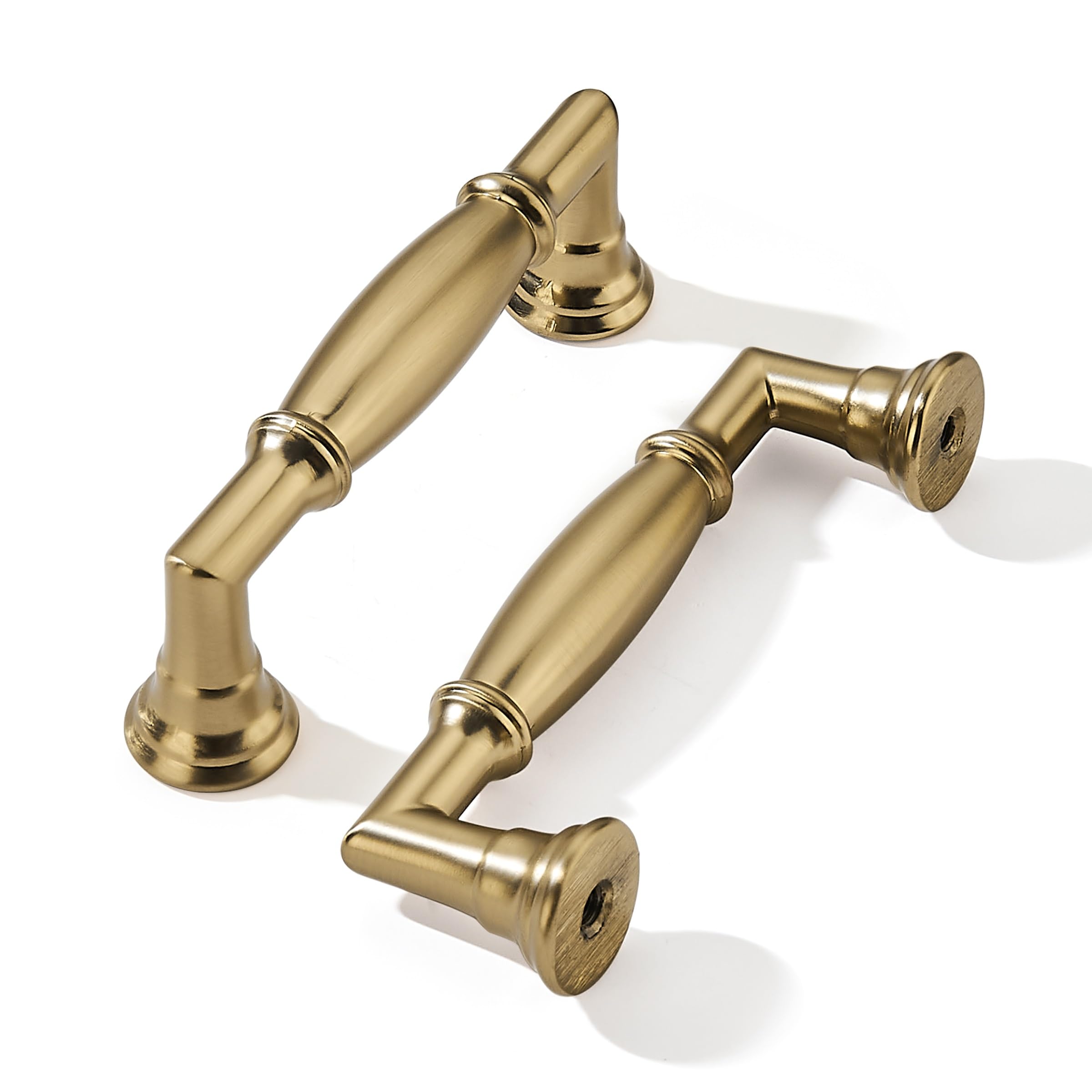 khtumeware 10 Pack 3 Inch(76mm) Champagne Bronze Cabinet Pulls Heavy Duty Solid Satin Brass Cabinet Handles Kitchen Cabinet Hardware for Cupboard