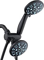 Vista 12 de AquaDance Regadera de combinación de alta presión antimicrobiana/antiatascamiento de 30 ajustes con dos cabezales y protección contra el crecimiento