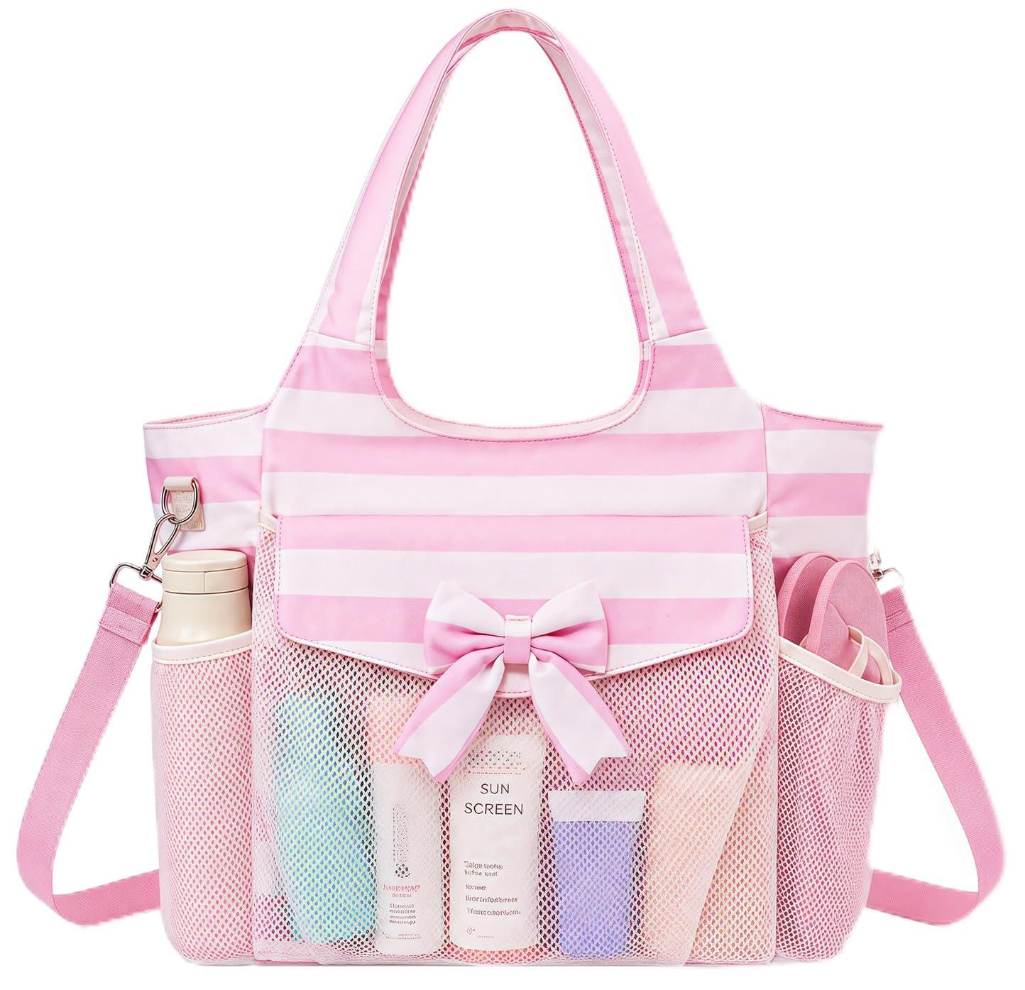 LEDAOU Beach Tote Bag for Women, Waterproof Sandproof Pool and Travel Bag