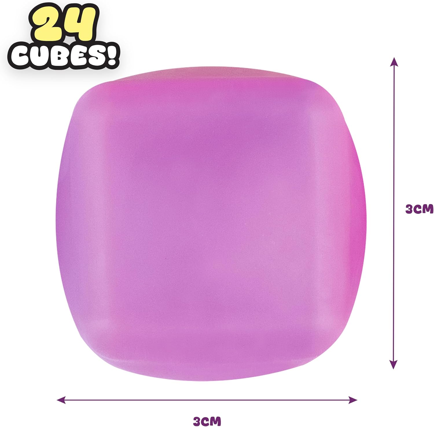 ORB 24 Pack Easy Sqweezy Squishy Stress Cubes - Colorful Squishy Cubes - Squeeze and Squish Stress Balls, Fidgets for Anxiety, Stress Relief - Classroom Rewards, Party Favors for Kids, Teens, Adults