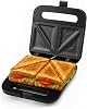 OVENTE Sandwichera Eléctrica con Placas Antiadherentes, Luces Indicadoras, Mango Frío al Tacto, Fácil de Limpiar y Guardar, Perfecta para Desayuno, Sándwiches de Queso, Tuna Melts y Bocadillos, Negra GPS401B 1