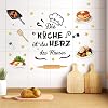 ANHUIB Pack of 44 Kitchen Wall Stickers Kitchen Saying Wall Stickers Self-Adhesive Kitchen Chef Wall Stickers Cartoon Kitchenware Wall Stickers Kitchen Quotes Wall Decoration for Kitchen Dining