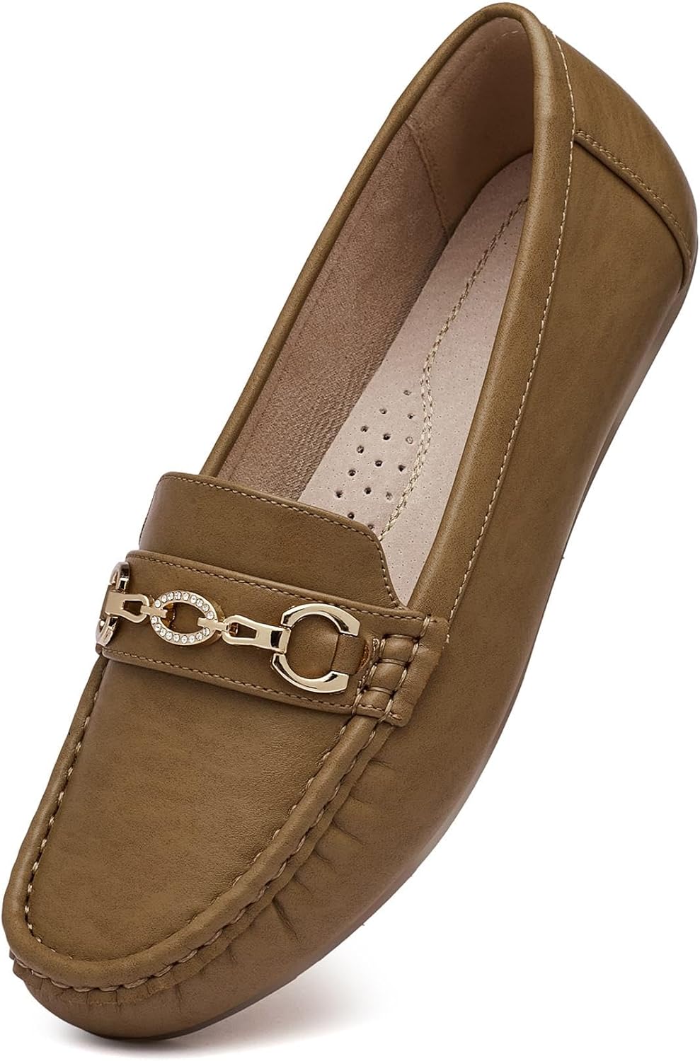 Women's Business Loafers Work Casual Flats Shoes Lightweight Penny PU Leather Slip On Walking Shoes
