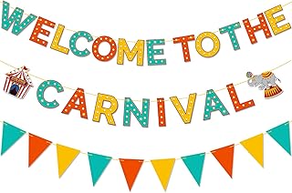 Welcome To The Carnival Banner, Carnival Decorations, Carnival Banner, Carnival Theme Party Decorations, Carnival Games Decor, Circus Theme Party Decorations