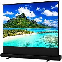 Tragbare Non-Tension ALR Leinwand Beamer 100 Zoll Format 16:9,Hochziehbare Pull-Up Beamer Leinwand mit Ständer,Ideal für Heimkino, Innen-/Außenfilme