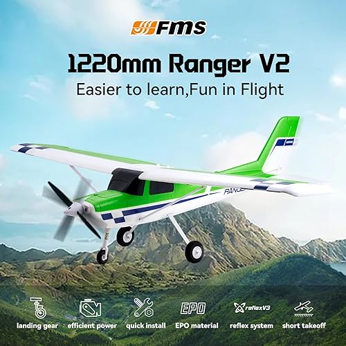 Miniatura 3 de Fms Aviones RC para adultos principiantes 48.031 in Ranger Avión de control remoto con reflejo verde Hobby Rc aviones PNP (sin batería transmisora,