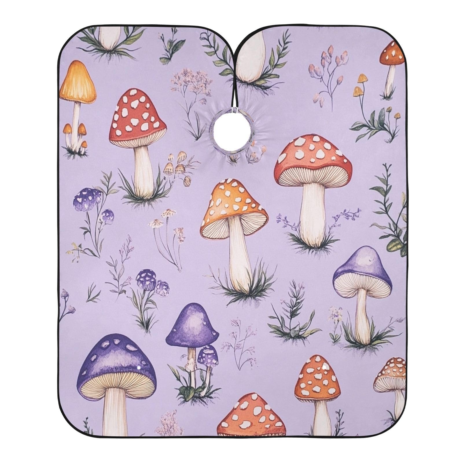 Kigai Mushroom Hair Cutting Cape for Men & Women Waterproof Barber Cape Professional Hairdressing Salon Styling Apron with Adjustable Closure Snap