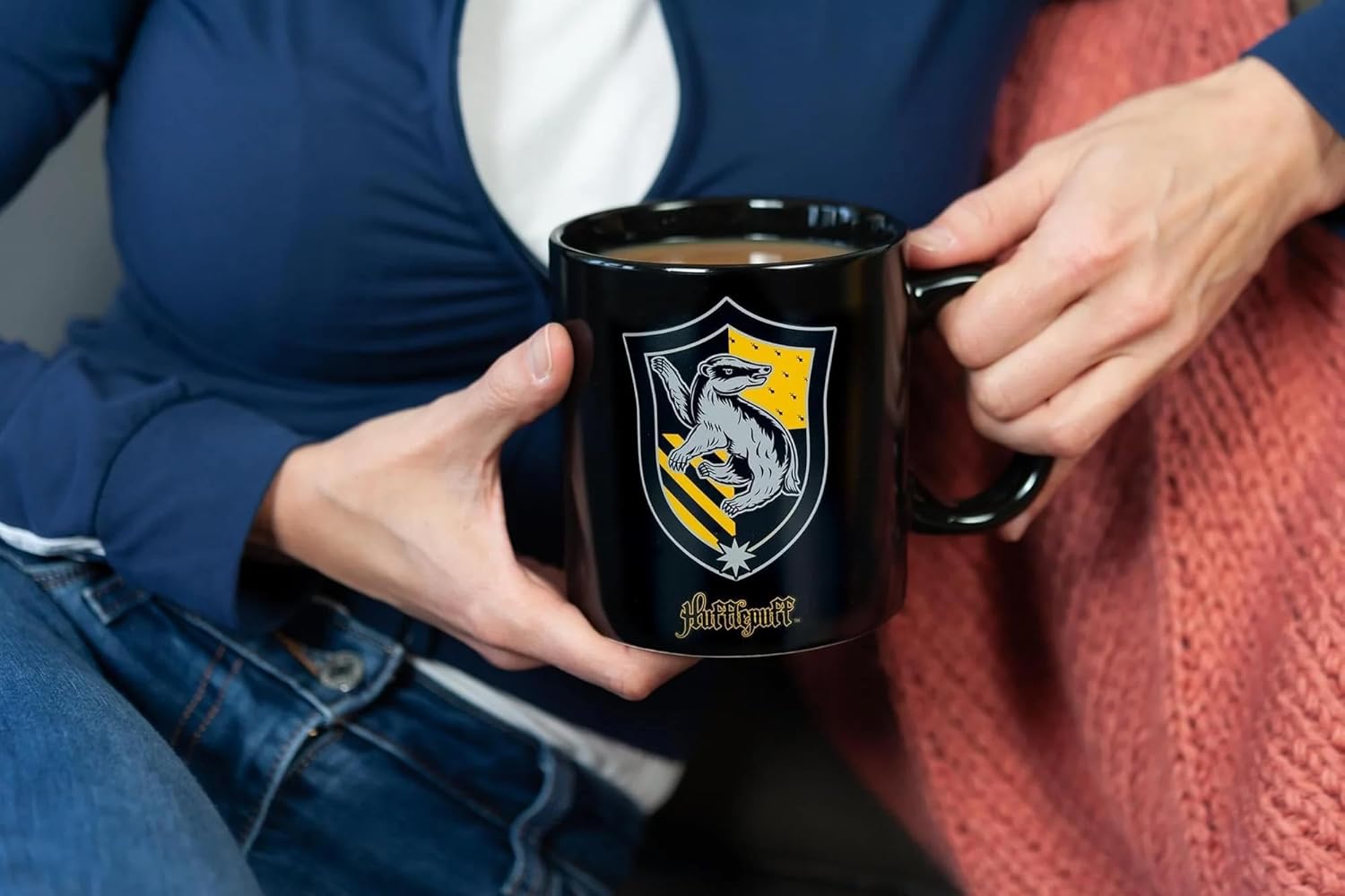 Harry Potter Hufflepuff House 20oz Heat Reveal Ceramic Coffee Mug - Heat Sensitive Color Changing & Image Morphing Tea Cup for Lattes, Cappuccinos, Hot Chocolate or Warm Butterbeer - Unique Gift Idea - Image 5