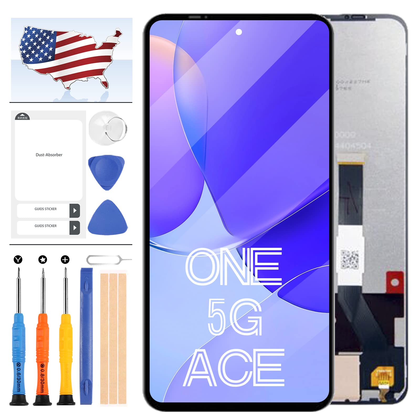 Amazon.com: 適用於Motorola Moto One 5G Ace 螢幕替換,適用於Moto G