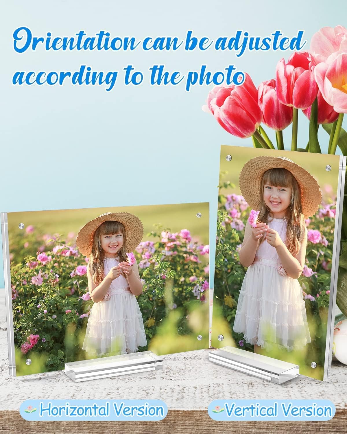 1 Pack Acrylic Picture Frame 11×14 Clear Double Sided Magnetic Photo Frame - Frameless Baby Friend Family Picture Desktop Display with Support Stand and Gift Boxes - Image 6