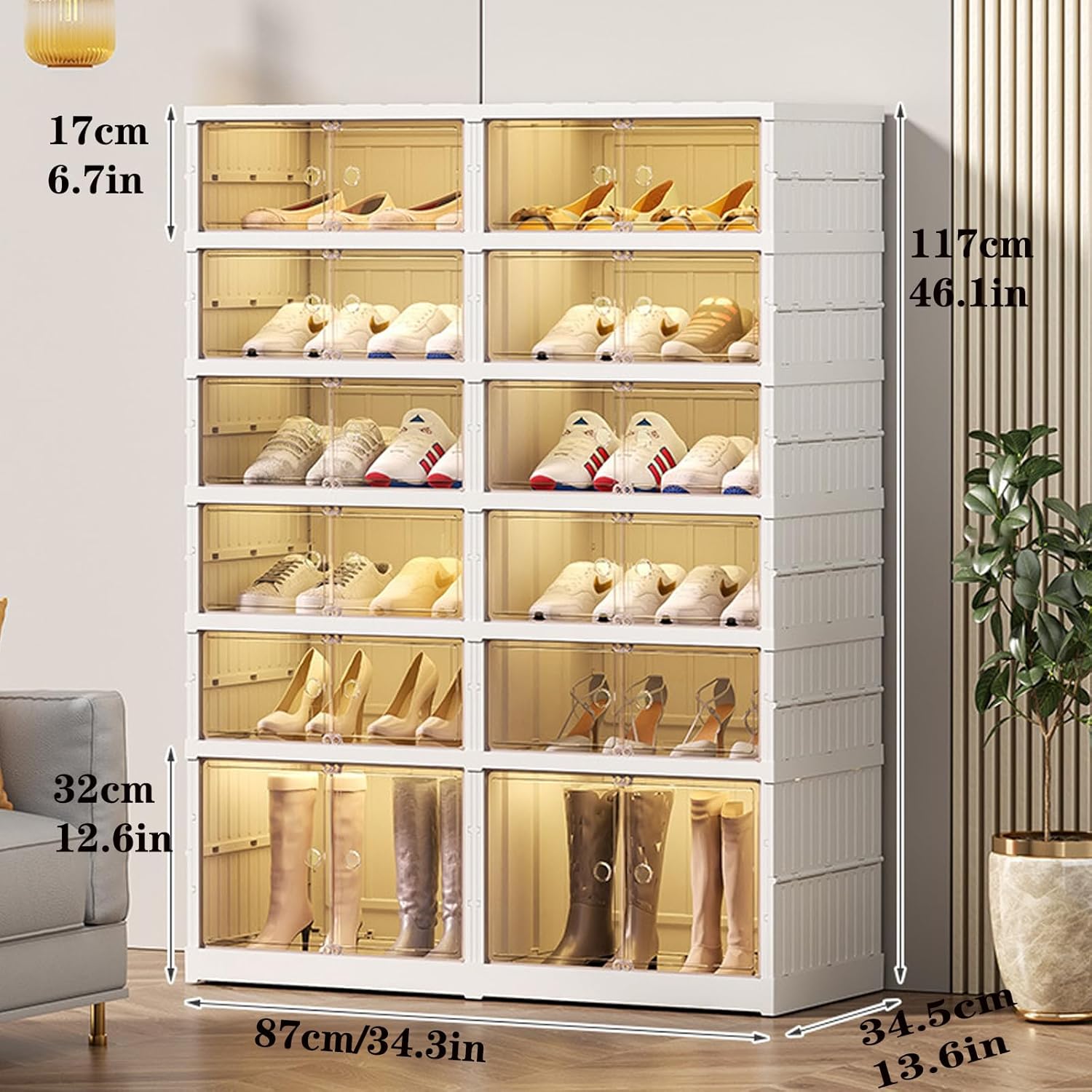 Zapatero Amazon BASVII Organizador Zapatos Armario Con 16