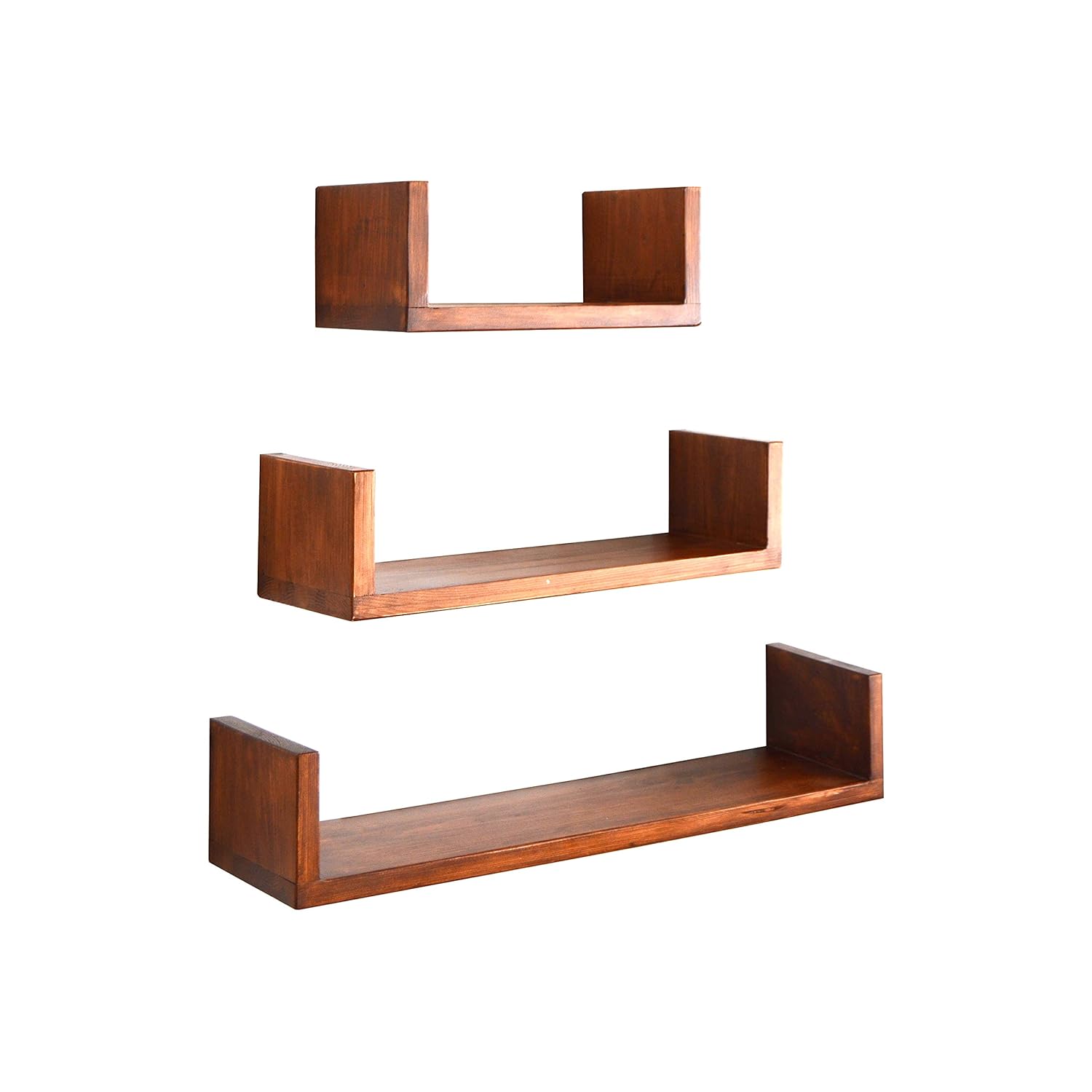 Tech TrendZ JUZTWOOD Solid Wood Wall Shelves for Living Room Furniture