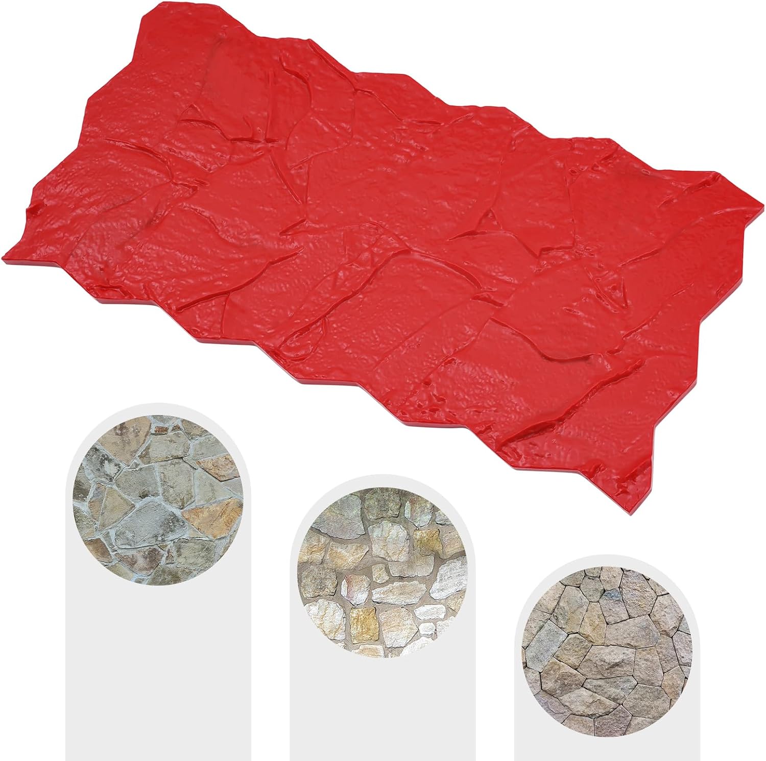 DYNAMI Concrete Stamp Mat,Realistic Slate Texture Cement Mold for Concrete,Large Area 23.6 * 11.8in PU Rectangular Stone Tile Texture Mold,for Imprinting Concrete for Garden Walkway Courtyard Path