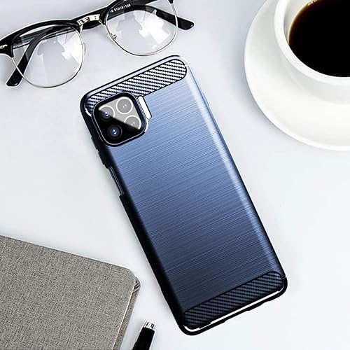 Miniatura 7 de Osophter Funda protectora de goma TPU flexible para Motorola One 5G UW para Motorola One 5G UW (azul marino)