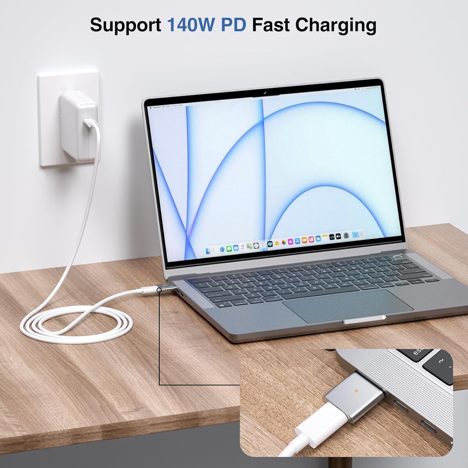 Tobo 140W USB-C to Magnetic 3 Charger Adapter for MacBook Pro 2021