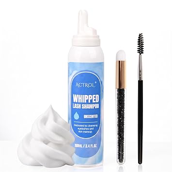 ACTROL Unscented Whipped Lash Shampoo 100ml Eyelash Cleanser Foam Kit