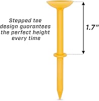 Vista 4 de GoSports 3.25 Widemouth Tees Plastic Golf Tees, 60 Tee Players Pack - Max Distance and Easier Teeing