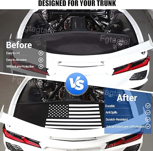 Miniatura 9 de Funda trasera para maletero compatible con Chevrolet Corvette C8 Stingray 2020-2024, cubierta de seguridad de cuero para maletero trasero,