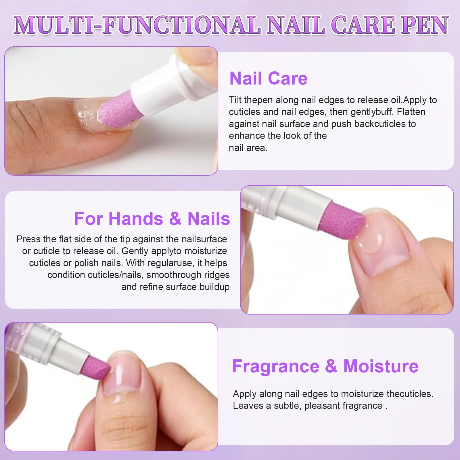 2-in-1 Nagelhautölstift, Nail Care Pen, Nagelhautschieber Ölstift Keramik, Nagelpflege Nagellack Stift, Nagelöl Cuticle Oil Pen Nagelpflegeöl für Nagelhaut die Reparatur von Rissigen Trockenen - 2