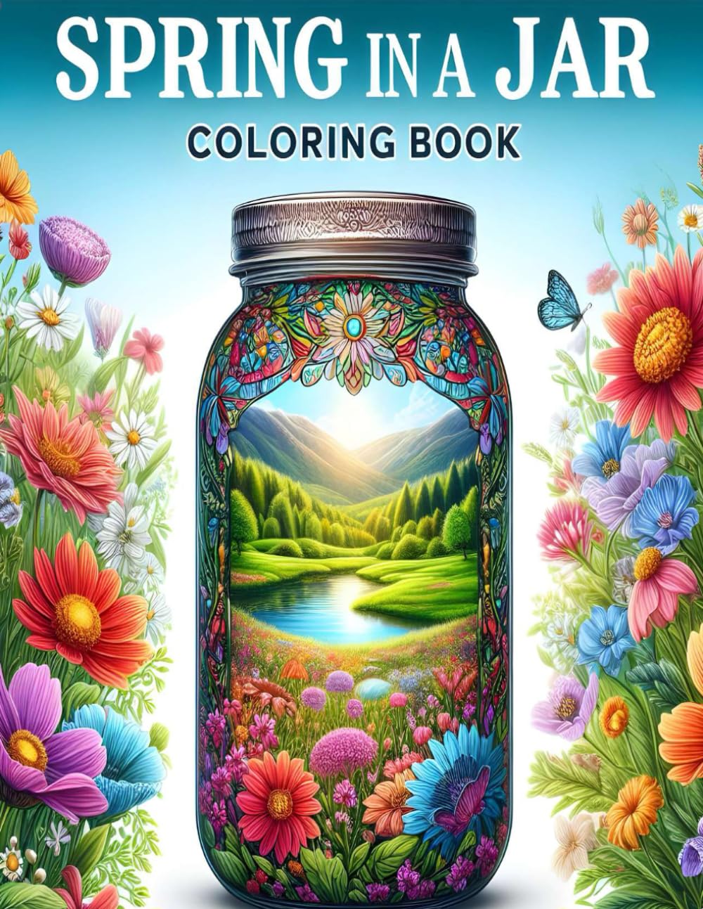 Spring in a Jar Coloring Book: Delightful Coloring Pages to Celebrate the Beauty of Spring Scenes Inside a Jar.