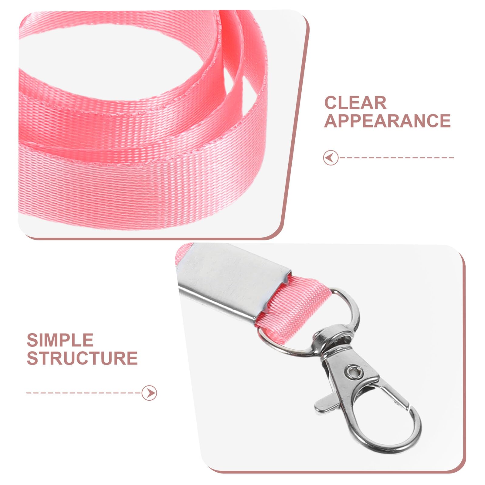 50 Stück ausweishülle schlüsselbänder kartenhülle Ausweis-Lanyard id lanyards ausweishülle mit clip Lanyard für Abzeichen für ID -Abzeichen Schlüsselbund Pink