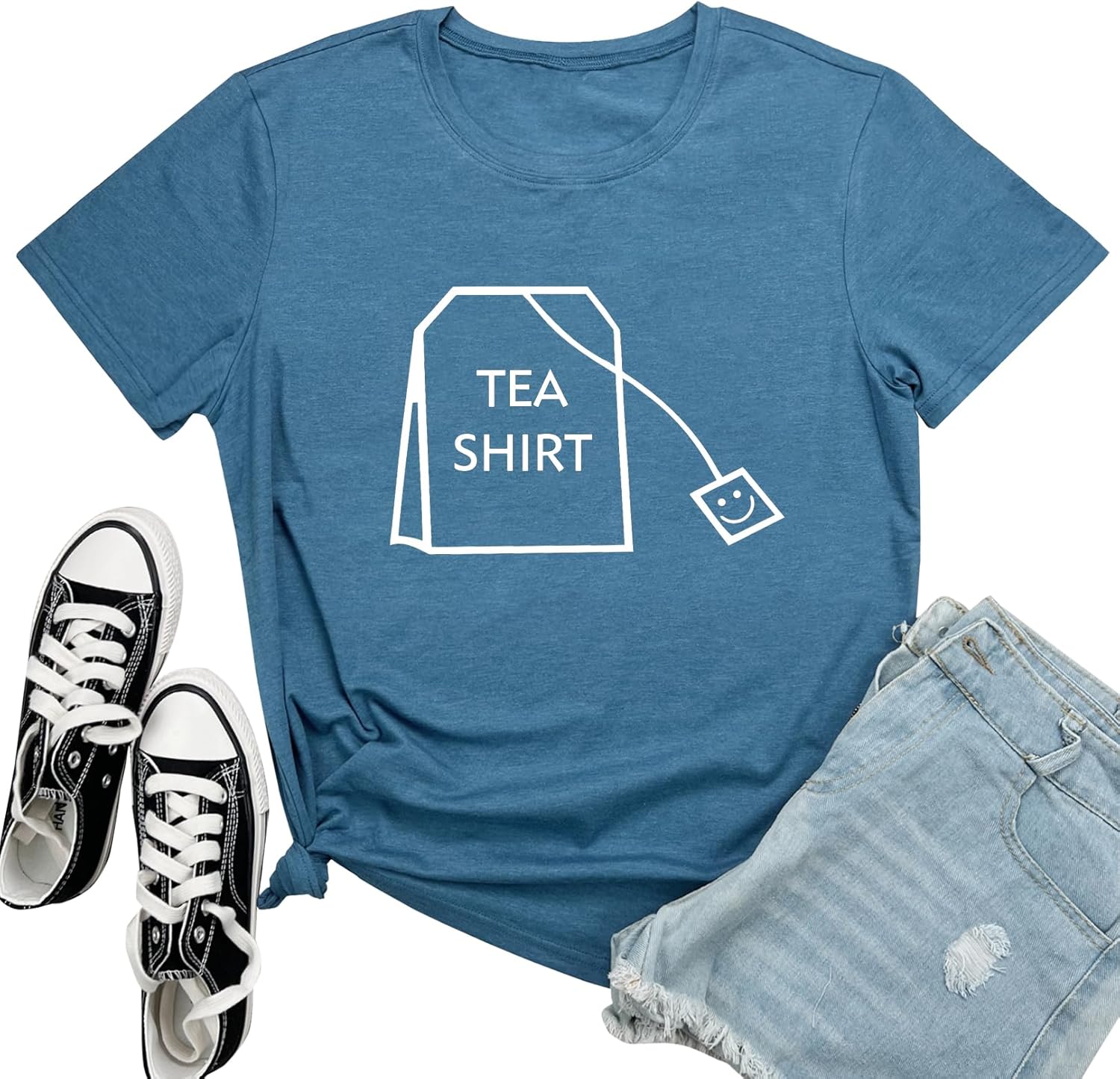 LOOKFACE Women Crewneck Cute Graphic Short Sleeve T Shirts