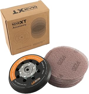 MAXXT 5" Hook & Loop DA Sander Backing Plate Pad 30 Sandpaper, Dual-Action Random Orbital Sanding Pad - Low Profile Edge, Medium Density - for MAXXT Brushless Orbit Sander R7303