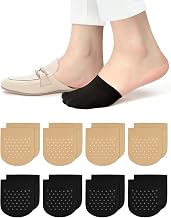 Becellen 8 Pairs Women's Invisible Half Socks in Breathable Nylon No Show Socks with Non-Slip Silicone for High Heels Ballerina