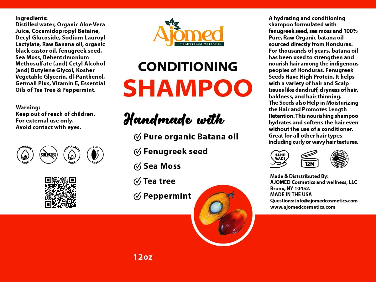 Handmade Hair shampoo & Conditioner Set- Made with Batana oil & Sea Moss, castor oil, Aloe Vera, Fenugreek, rosemary, tea tree. Non toxic - all natural, sulffate free (Shampoo & Contioner) - Image 8