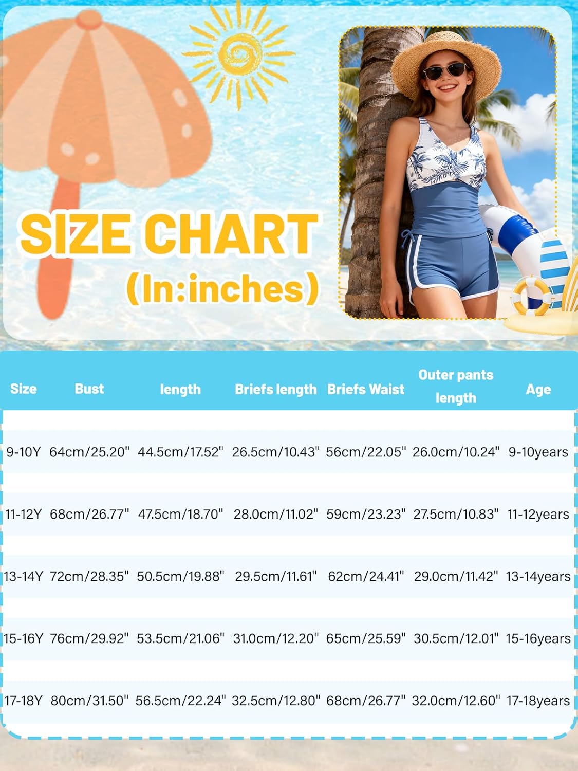 Girls Swimsuits Tankini Set with Shorts Criss Cross Bathing Suits Tween Teen Juniors Girl Two Piece Swimwear - Image 6