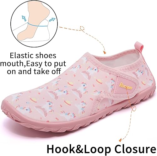 Miniatura 4 de Racqua Zapatos de agua para niños y niñas, de secado rápido, ligeros, deportivos, acuáticos (niños pequeñosniños grandes)