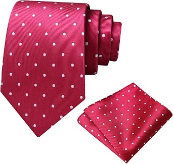 Luckyvestir Mens Tie Sets, Black and White Polka Dot Ties for Men with Pocket Square Tie Bar/Cufflinks for Wedding Business